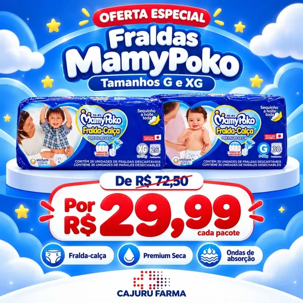Post de oferta das fraldas MamyPoko