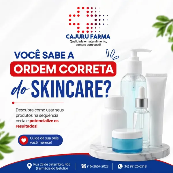 Post sobre a ordem correta do skincare